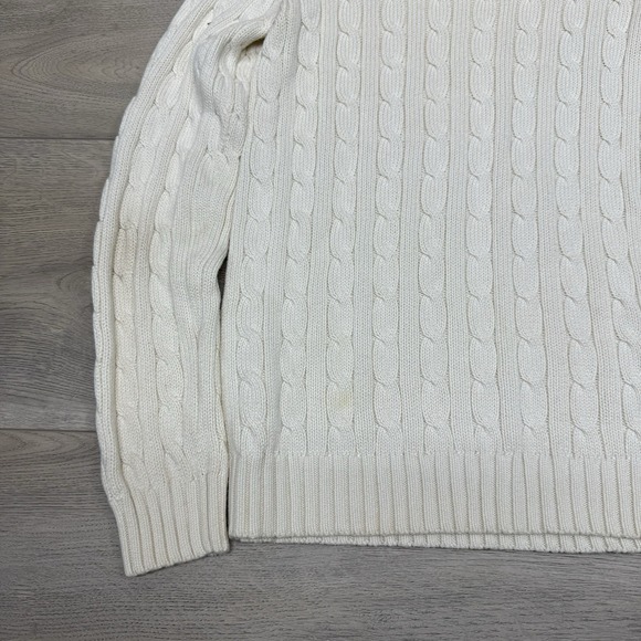 Ralph Lauren Sport Cable Knit Pullover Sweater VTG FAIR STAINS Womens Sz M - Picture 9 of 10